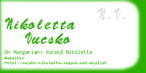 nikoletta vucsko business card